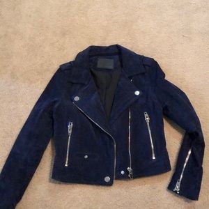 SL8 Blue Suede Moto Jacket